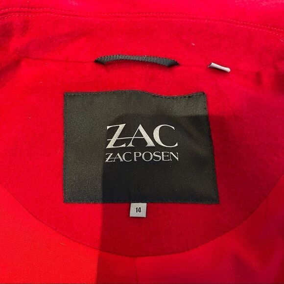 ZAC Zac Posen Julienne Crimson red wool coat - Picture 6 of 16